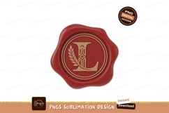 Red wax seal gold letter L laurel image Product Image 1