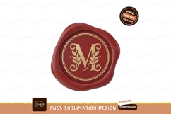 Red wax seal with golden letter M image Product Image 1