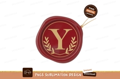 Red wax seal golden letter Y laurel image Product Image 1