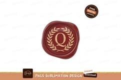 Red wax seal golden letter Q laurel wreath image Product Image 1