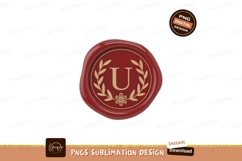 Red wax seal with golden letter U image Product Image 1