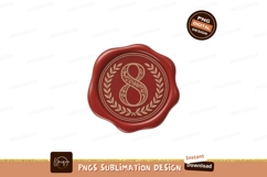 Red wax seal with golden eight image Product Image 1