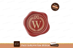 Red wax seal with golden letter W image Product Image 1