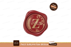 Red wax seal with golden letter Z and wheat image Product Image 1