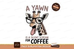 Giraffe wearing glasses yawning with tongue out animal Product Image 1