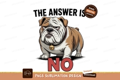 Grumpy bulldog wearing bell collar Product Image 1