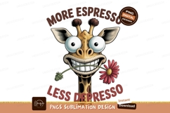 Cartoon giraffe with flower and text funny Product Image 1