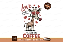 Giraffe hearts rose coffee love Product Image 1