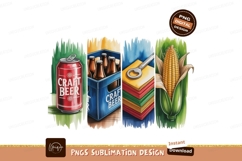 Red can blue crate bottles opener corn beer Product Image 1