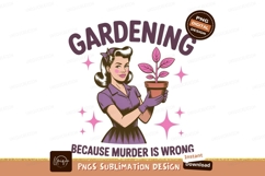 Woman holding potted plant gardening retro Product Image 1