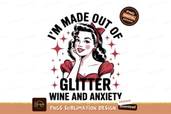 Retro woman with red bow and stars image Product Image 1