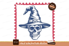 Blue skull witch hat stamp image Product Image 1