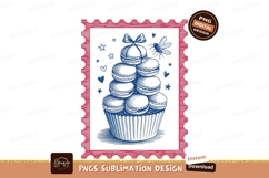 Blue cupcake with bow and insect stars Product Image 1
