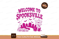Welcome spooky pumpkins bats graveyard sign halloween Product Image 1