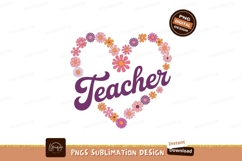 Heart shaped floral teacher design flowers purple Product Image 1