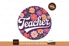 Floral teacher design flowers purple Product Image 1