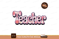 Floral teacher text design flowers pink Product Image 1