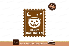 Orange jack lantern moon stars stamp halloween pumpkin Product Image 1