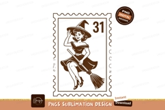 Vintage witch pinup on broom dress Product Image 1