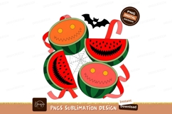Watermelon faces with ribbons fruit cartoon Product Image 1