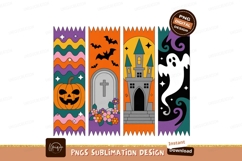 Halloween bookmark designs spooky castle ghost pumpkin Product Image 1