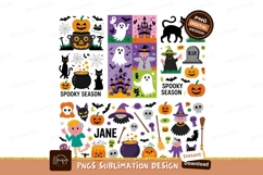Halloween characters pumpkins witches ghosts cats Product Image 1