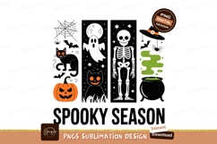 Black cat pumpkin skeleton witch hat cauldron halloween Product Image 1