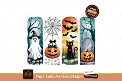 Spooky Halloween characters and symbols ghost pumpkin Product Image 1