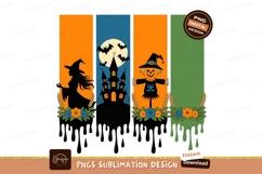 Halloween witch castle scarecrow bats image Product Image 1
