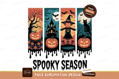 Halloween pumpkins haunted houses bats scarecrow black cat Product Image 1