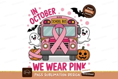 Pink bus ribbon ghosts pumpkins image Product Image 1