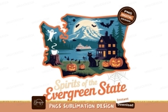 Spooky Halloween Evergreen State Scene ghost pumpkin Product Image 1