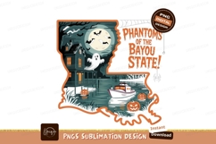 Haunted bayou house boat pumpkins bats halloween ghost Product Image 1