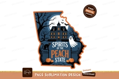 Spooky haunted house ghost cat pumpkins halloween Product Image 1