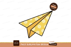 Yellow paper airplane with white daisies image Product Image 1