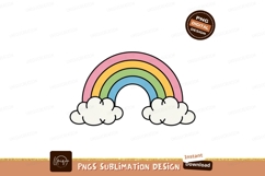 Pastel rainbow arch with clouds pink Product Image 1