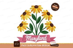 Yellow flowers with Maryland ribbon brown green Product Image 1