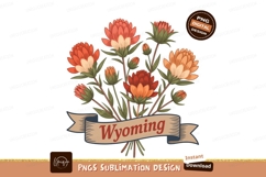 Orange red floral bouquet ribbon image Product Image 1