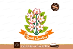 Pink flowers green leaves orange ribbon black yellow Product Image 1