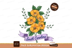 Orange flowers green leaves purple ribbon yellow Product Image 1