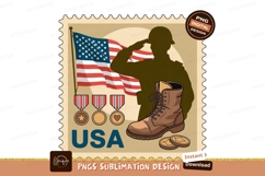 Soldier salute flag medals boot image Product Image 1