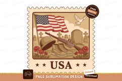 American flag helmet boots rifle dove cemetery image Product Image 1