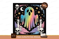 Rainbow ghost skulls candles moon stars image Product Image 1