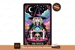 Witch holding crystal ball with skull and candles image Product Image 1