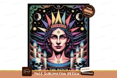 Crowned woman with skulls and candles witch tarot Product Image 1