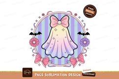 Pastel ghost with bows and bats pink purple Product Image 1