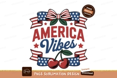 Patriotic american cherries bow image Product Image 1