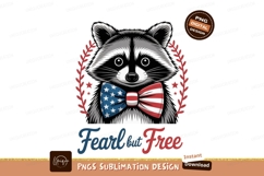 Raccoon patriotic bow tie wreath animal Product Image 1