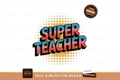 Super Teacher Comic Style education retro Product Image 1