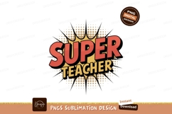 Super teacher comic style text graphic Product Image 1